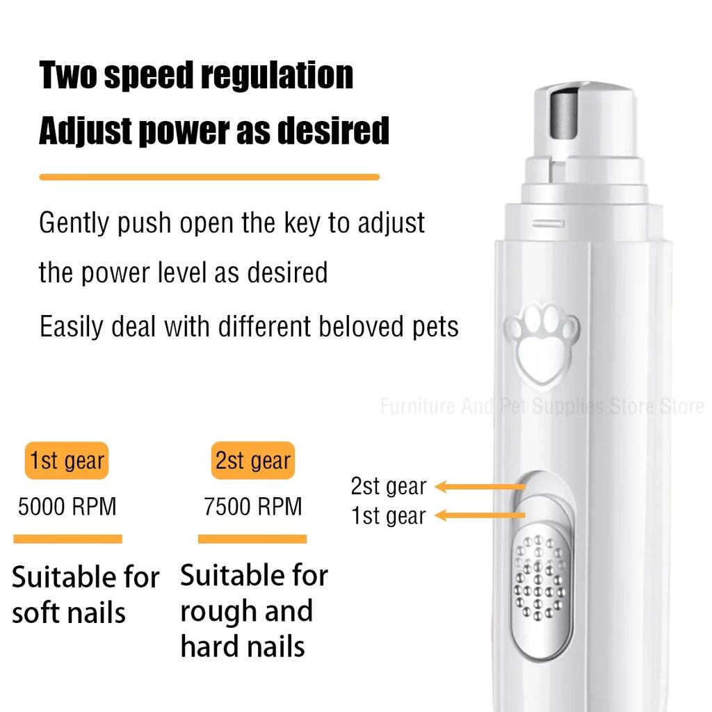 Electric Dog Nail Grinder Pet Nail Clipper USB Rechargeable Pet Nail Trimmers Painless with Polisher Wheel for Small/Large Pets