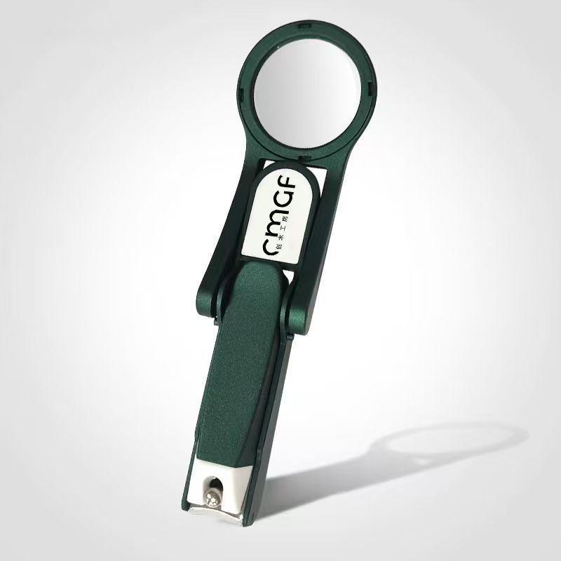 Stainless Steel Nail Clipper With Magnifying Glass Anti-Splash Heavy Duty Sharp Trimmer for Hard Thick Nails Elderly Home Use