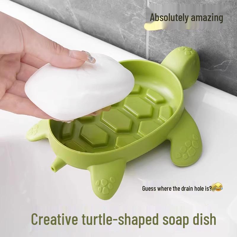 Creative Cartoon Turtle Soap Dish: Super Cute Draining Holder for Bathroom Sink