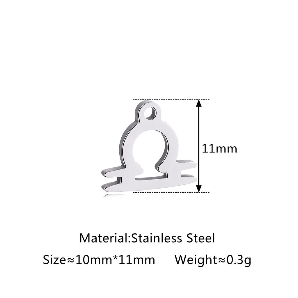 5Pcs/Lot Stainless Steel 12 Zodiac Sign Charms Mini Constellation Pendants DIY Handmade Craft Necklace Bracelet Jewelry Making