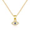 Blue Zircon Lucky Evil Eye Pendant Necklace for Women Fatima Hand Turkish Eye Clavicle Chains Female Choker Wedding Jewelry Gift