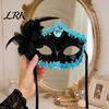 Lace Rhinestone Masque for Women Masquerade Women, Vintage Venetian Half Face with Side Flower Festival Performance Cushion Halloween Prom Ball