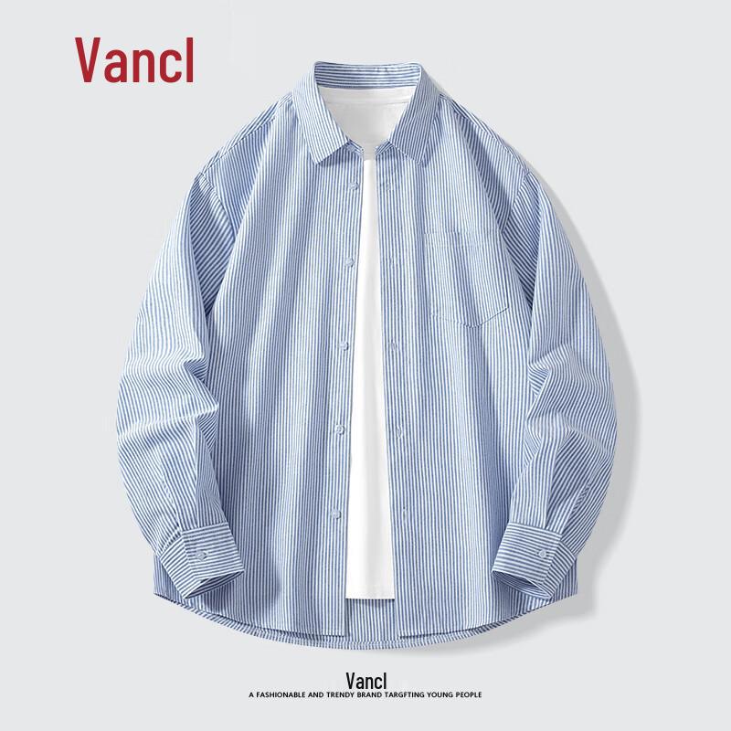 VANCL Men s Striped Oxford Long-Sleeve Shirt 3XL