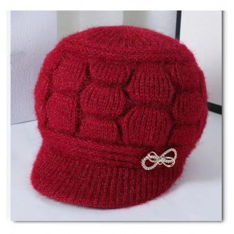 Women's Winter Velvet Wool Hat for Elderly