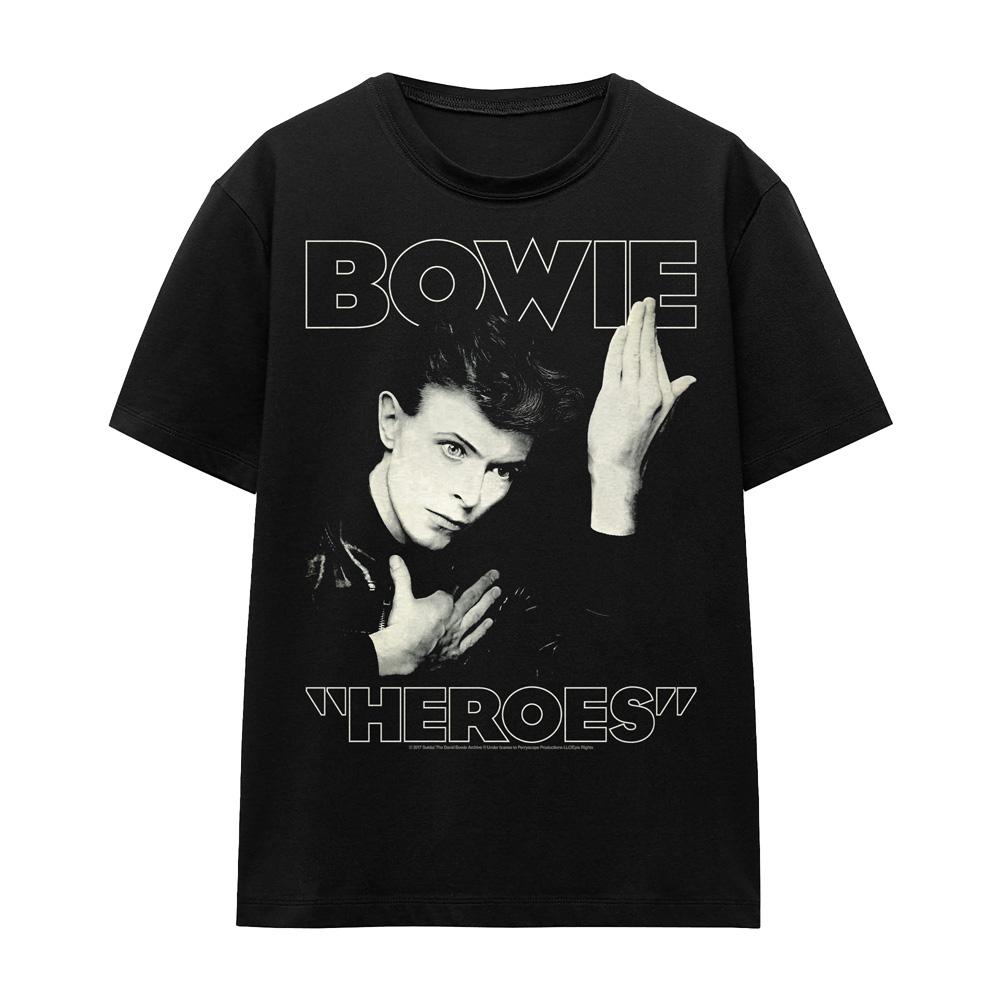 David Bowie Unisex Adult Heroes Cover T-Shirt