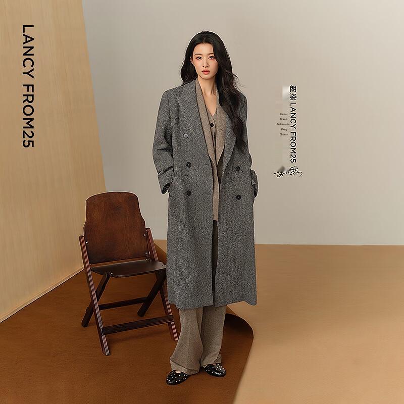 LANCY Wool Blend Double-Breasted Blazer