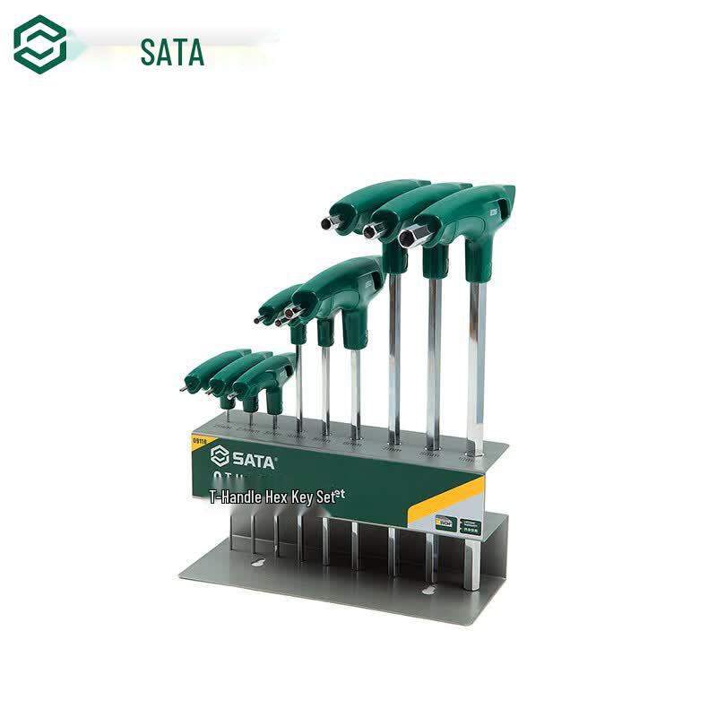 SATA 09118 9-Piece T-Handle Hex Wrench Set Multi-size