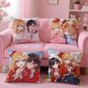 Anime W-Watashi no Oshi wa Akuyaku Reijou Cushion Cover Breathable Linen Summer Odorless Eco-Friendly Invisible Zipper Washable