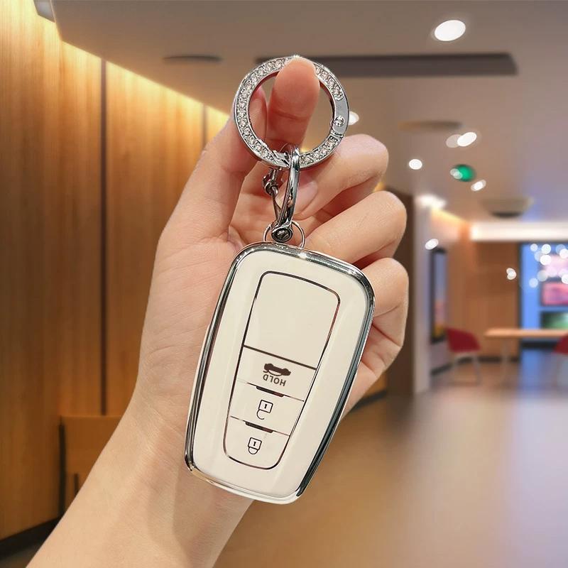 Auto Keyless Protector Shell Fob For Toyota Highlander Prius C-Hr Corolla Hybrid  Rav4 Camry Car Key Case Cover Accessories