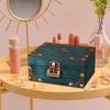 Retro Jewelry Storage Case Square Wood Treasure Box Lockable Password Box  Bracelet
