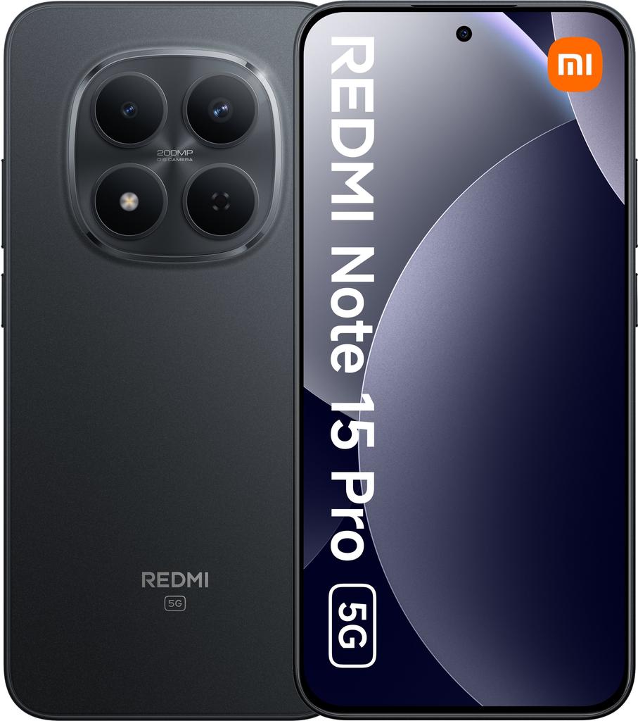 Etui Typu Portfel Do Xiaomi Redmi Note 15 Pro 5G - Czarny Pokrowiec Canvas + Szkło