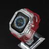 Silicone Strap+ Transparent Case for Apple Watch ultra2 49mm 44mm 45mm Sport Band Bezel for iwatch series 9 8 7 SE 6 5 4 Mod Kit