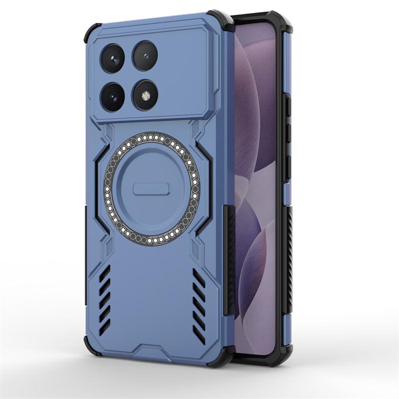 Armor Case For Xiaomi Poco F6 Pro Magnetic Adsorption Wireless Charge Back Cover Poco F6 F7 Pro X6 Pro Case For Poco F6 Pro Case