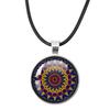 Klassische Lebensblume Seilkette Glasanhänger Halsketten Mandala Elegante und komplexe Muster Halsketten Damen Cabochon Schmuck