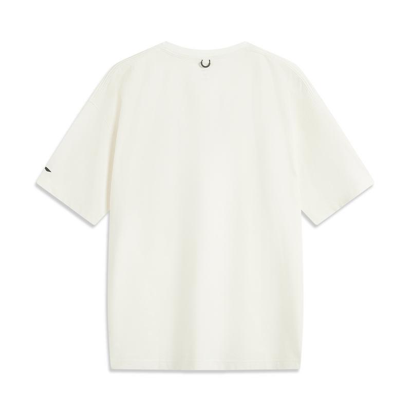 Li Ning Outdoor Series CF Quick-Dry Loose Casual Simple Short Sleeve T-Shirt Men Tops Off-White ATSV203-1