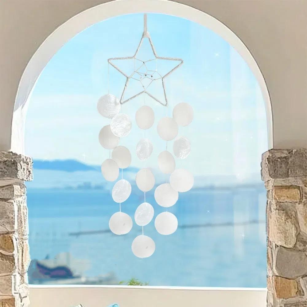 Circle Shell Wind Chimes Natural Shell Shell Pendant Creative Dream Catchers  Kids Room