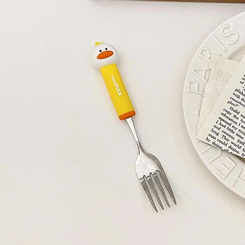 Gift Cute Stainless Steel Spoon Girl Duck Fork Tableware Bear Stainless Steel Cutlery Home Use