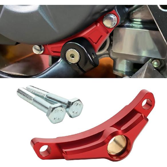 Canitu Black Shift Shaft Brace,Anodize CNC Billet Aluminum Shifter Support Holder Sprocket Cover Carrier with 2 Bolts Support Bracket for Honda