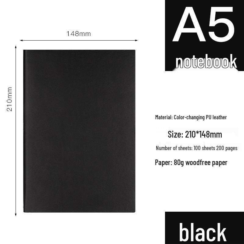 Custom Logo A5 Soft Leather Hardcover Notebook for Business Meetings