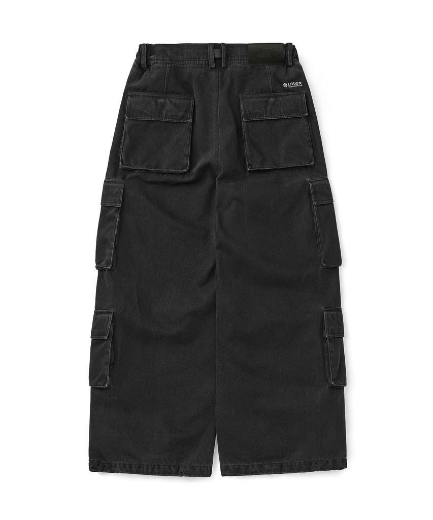 DIMITO Denim Multi Cargo Pants (Wide Fit Lv.2) Dw Black