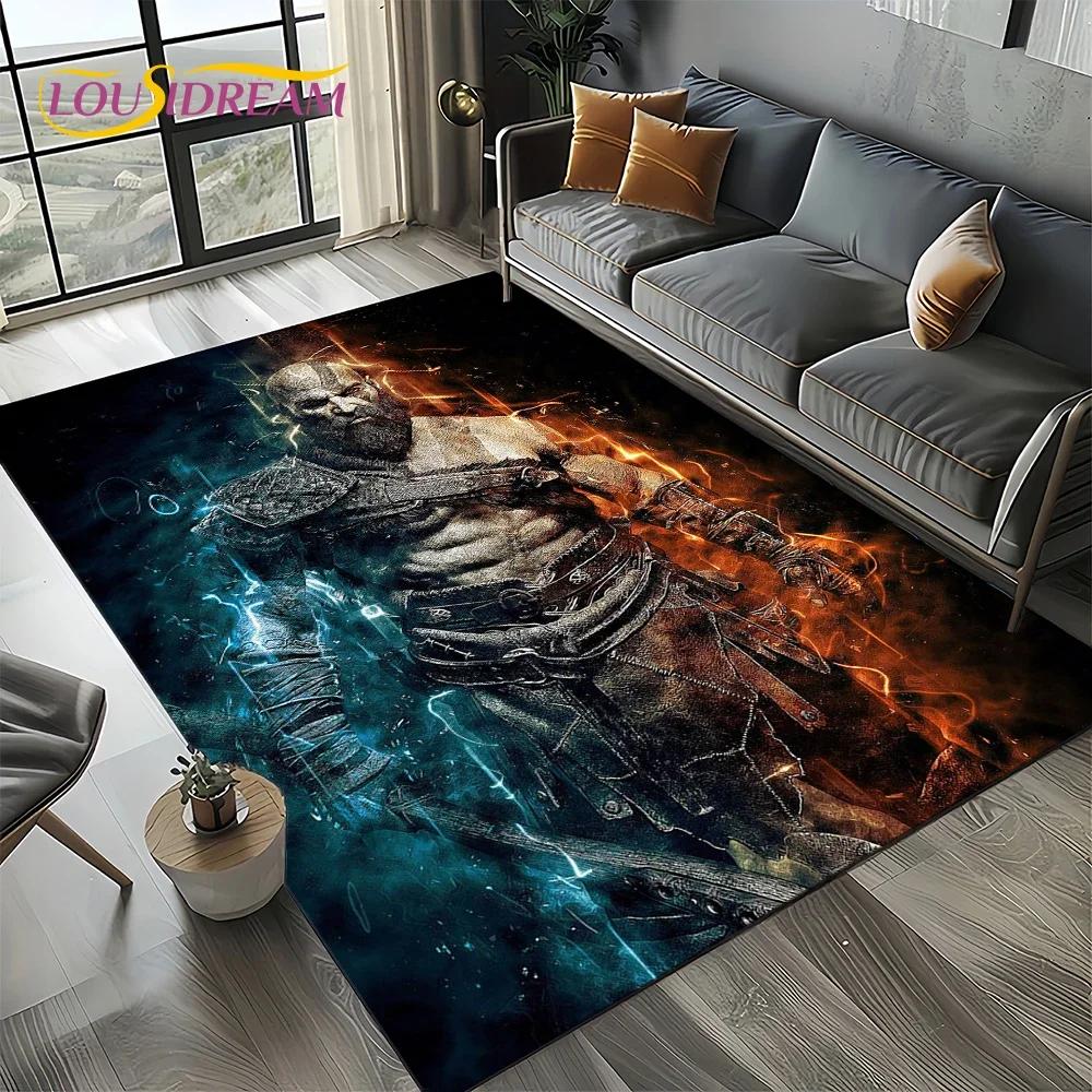 27 Stile Kratos God of War Giochi Tappeto Tappetino Cartone Animato per Soggiorno Camera da Letto Casa Decorazione Divano, Tappeto Area Bambini Tappetino Antiscivolo