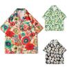 Sommermode Herren Hawaiihemd Herren Strand Blumendruck Shorts Ärmel Hemd