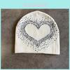 Knitted Heart Pattern Womens Beanie With Windproof Warmth For Fall And Winter