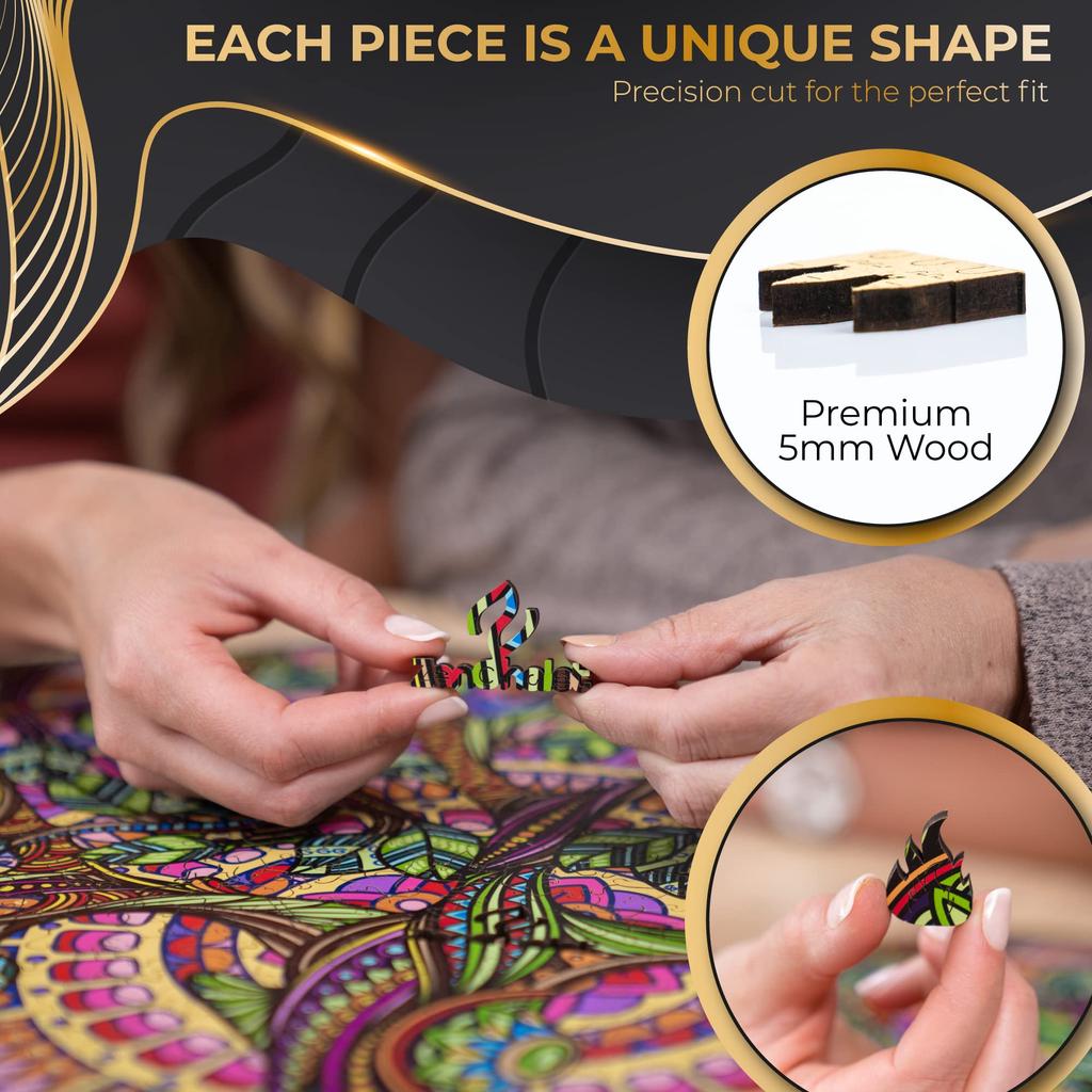 ZenChalet Tree of Life Wooden Jigsaw Puzzle for Adults 500 Pieces Hard Puzzle for Adults Designed To Challenge You Ideal for Family Game Night or - -