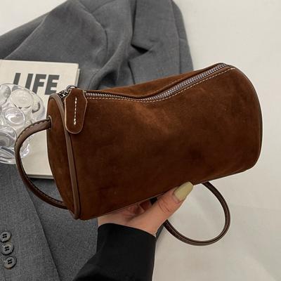 Premium Bag Women'S Autumn And Winter Matte Retro Messenger Bag Women'S Popular Work Cylinder Bag