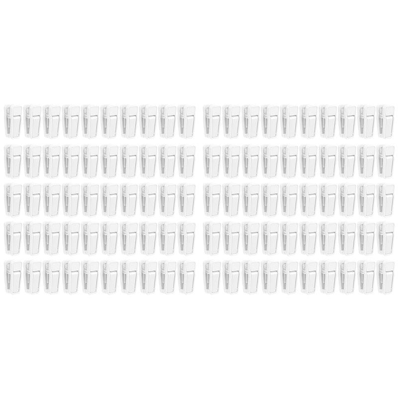 Premium-100X Plastic Hanger Clips For Baby Clothes, Strong Plastic Clips For Hangers, Multi-Purpose Hanger Clips белый