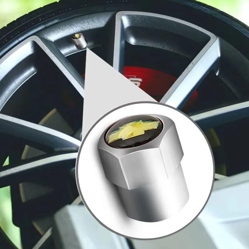 4PCS Alloy for Chevrolet Car Emblem Tire Valve Caps Sail Silverado Cruze Captiva Malibu Orlando Aveo Lacetti Wheel Stem Covers  KA9