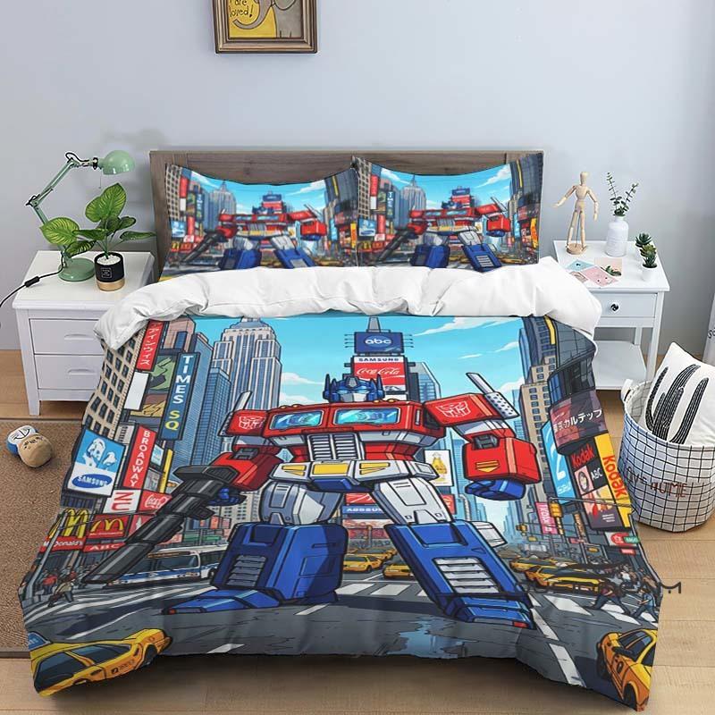 Cartoon/Anime Mobile Suit Gundam-Themed Printed Bedding Set: This soft and comfortable set includes a duvet cover and pillowcase