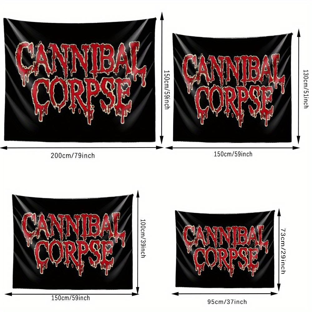 VIKAMA Cannibal Corpse Death Metal Logo Tapestry Perfect for Bedroom Wall Decor Hardcore Music Fanatic Photo Backdrop 74x94cm(29x37in)