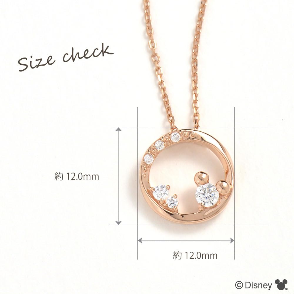 Disney Musse Pigg Rund Hängsmycke Halsband i Silver och Roséguld med Kubisk Zirkonia, Perfekt för Julklappar (VPCDS20319)