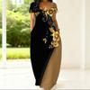 Plus Size Round Neck Short Sleeve Tunic Airy Dress For Summer Outdoor Stroll