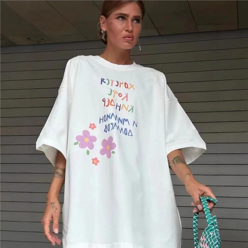 Windy Retro 100% Cotton T-shirt, Little Wind Girl 2025 Trend, European & American Fashion, Summer Ins Short Sleeve, High-end Design