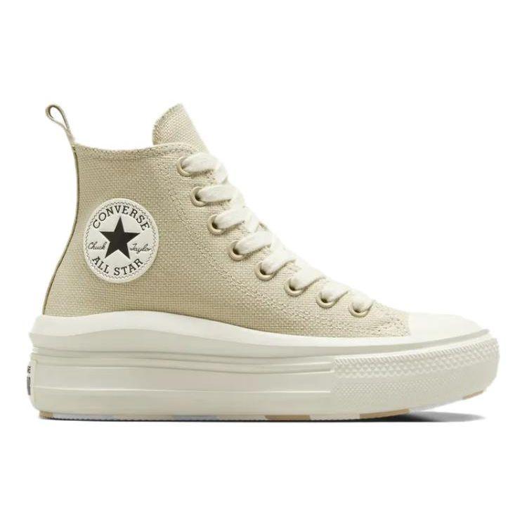 Converse All Star Move Casual Versatile High-Top Canvas Shoes Women Sneakers Beige A09100C