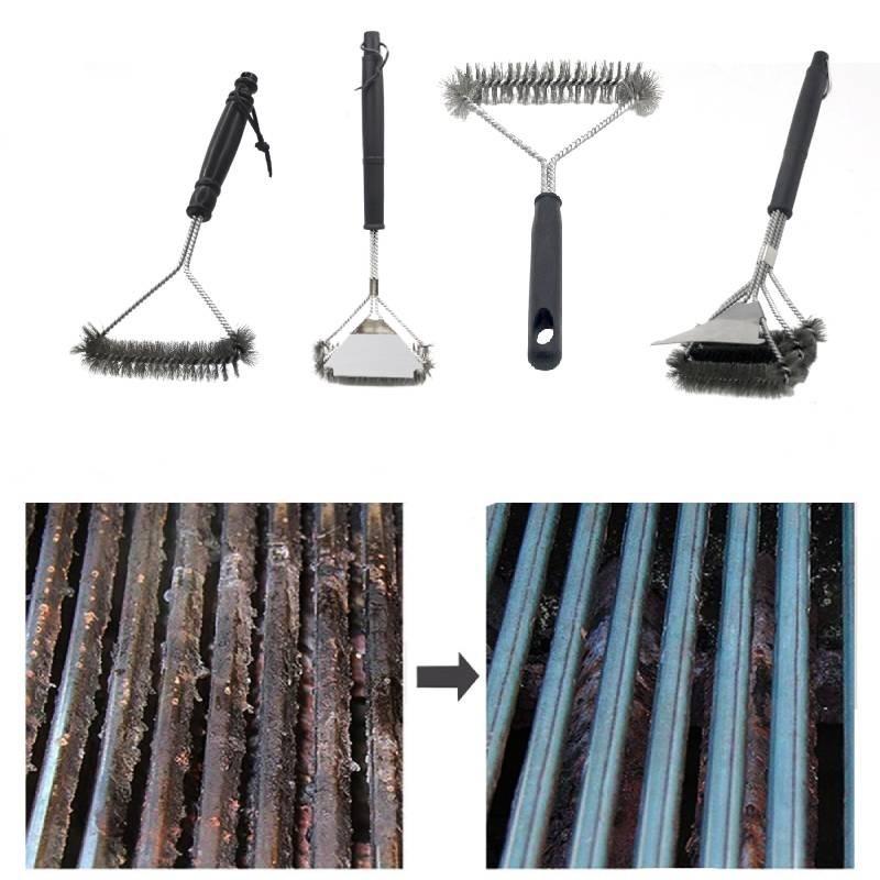 Wire Brush Spatula Long Handle Stainless Steel Brush For Wash Grill Oven Mesh