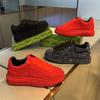 Luxury Designer Men's Red Black Rhinestone Platform Shoes Causal Flats Moccasins Male Rock Hip-hop Walking Sneakers
