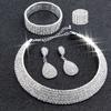 Shiny Bridal Jewelry Set Luxury Rhinestone Choker Necklace  Special Occasions