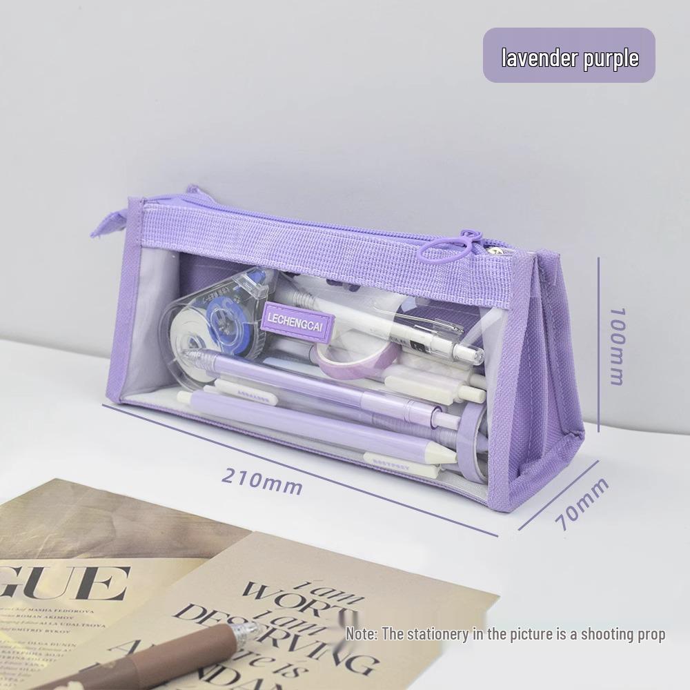 

Прозрачный пенал большой вместимости для студентов - Стильная сумка для канцелярских принадлежностей для средней и старшей школы