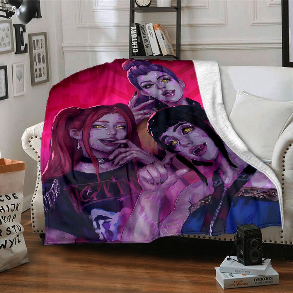 1pc KPop Demon Hunters16 Blanket, Gift, for Men and Women, Soft Blanket, Good for Sofa Bed Couch Travel, Lightweight Flannel Blanket