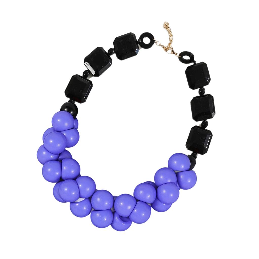 Bohemian Beaded Necklace Retro Multilayer Ethnic Jewelry Portable Resin Festival Accessory for Women