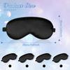 BBTO 8 Pcs Sleep Mask, Silk Eye Mask for Sleeping with Adjustable Strap, Blackout Sleeping Eye Blindfold Soft Silk Mask for Men Women Adults (Black)