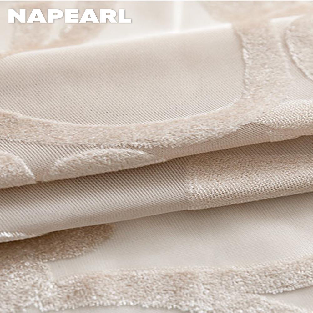 1 peça NAPEARL elegante padrão de flor jacquard artesanato tule cortina janela transparente para sala de estar quarto decoração de casa