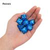 7 Pcs Blue White Stripe Metal Dice Solid Metal Polyhedral Dice Set Suitable for Role-Playing RPG  Board Game Card Game