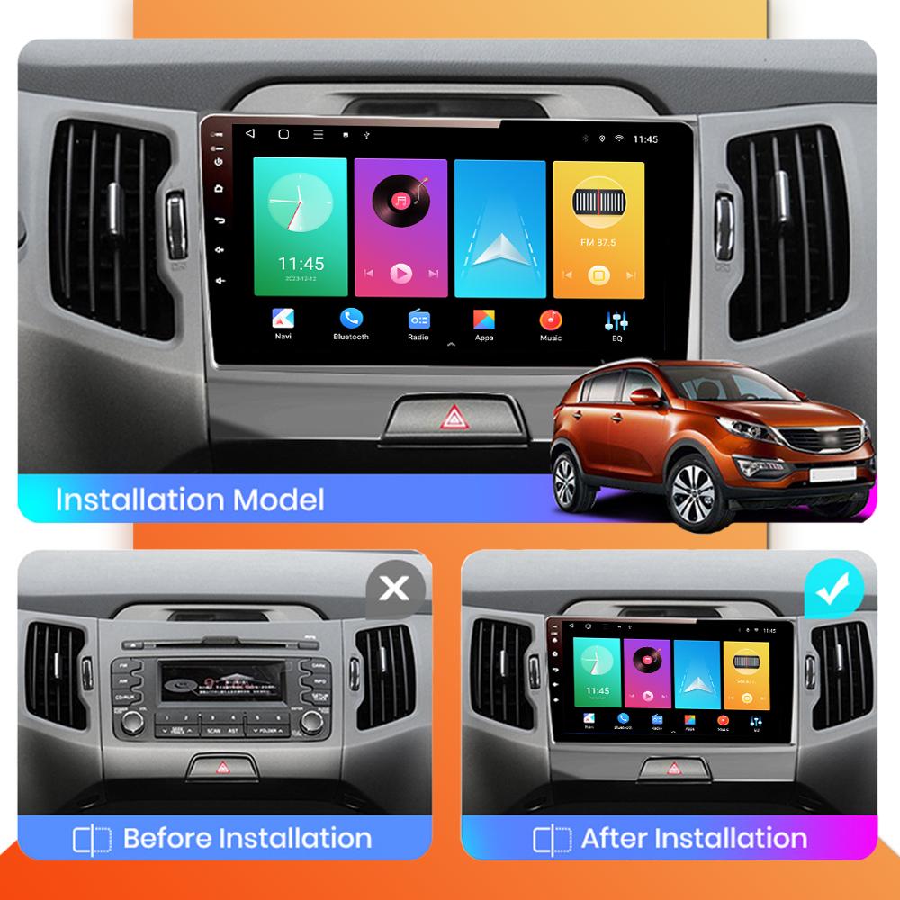 Car Radio Android Auto Carplay For KIA Sportage 3 2010-2015 Multimedia Player Head Unit Stereo GPS Navigation BT WIFI 1+16GB