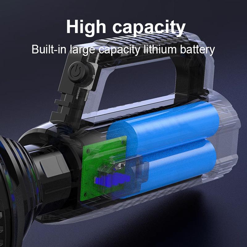 6000LM Super Powerful Led Flashlight Portable Spotlight Searchlight High Power Strong Torch Outdoor Waterproof Camping Hand Lamp