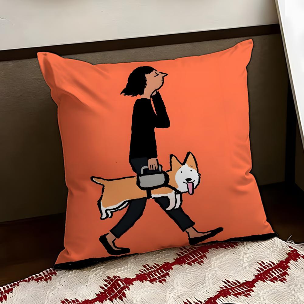 Aesthetic Art JJeanJullien Cushion Cover Reversible Soft Durable Pillow Cover Home Car MultiScene Use for Daily Comfort