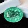 Natural Green Emerald 21.55 Ct Certified Oval Cut Loose Gemstone Making For Gift